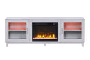 Summit - TV Stand Console With Fireplace - White Walnut Finish