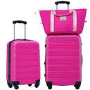 Hardshell Luggage Sets 2 Pieces + Bag Spinner Suitcase With Tsa Lock Lightweight - Pink