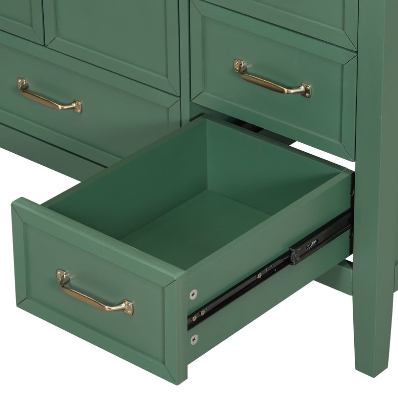 Elegant Vintage Bathroom Vanity With Sink And Soft Closing Door, 4 Drawers Of Different Sizes Frame