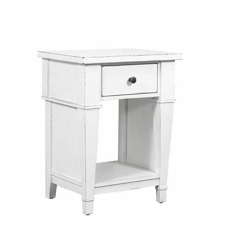 Coastal 1 Drawer Nightstand - White