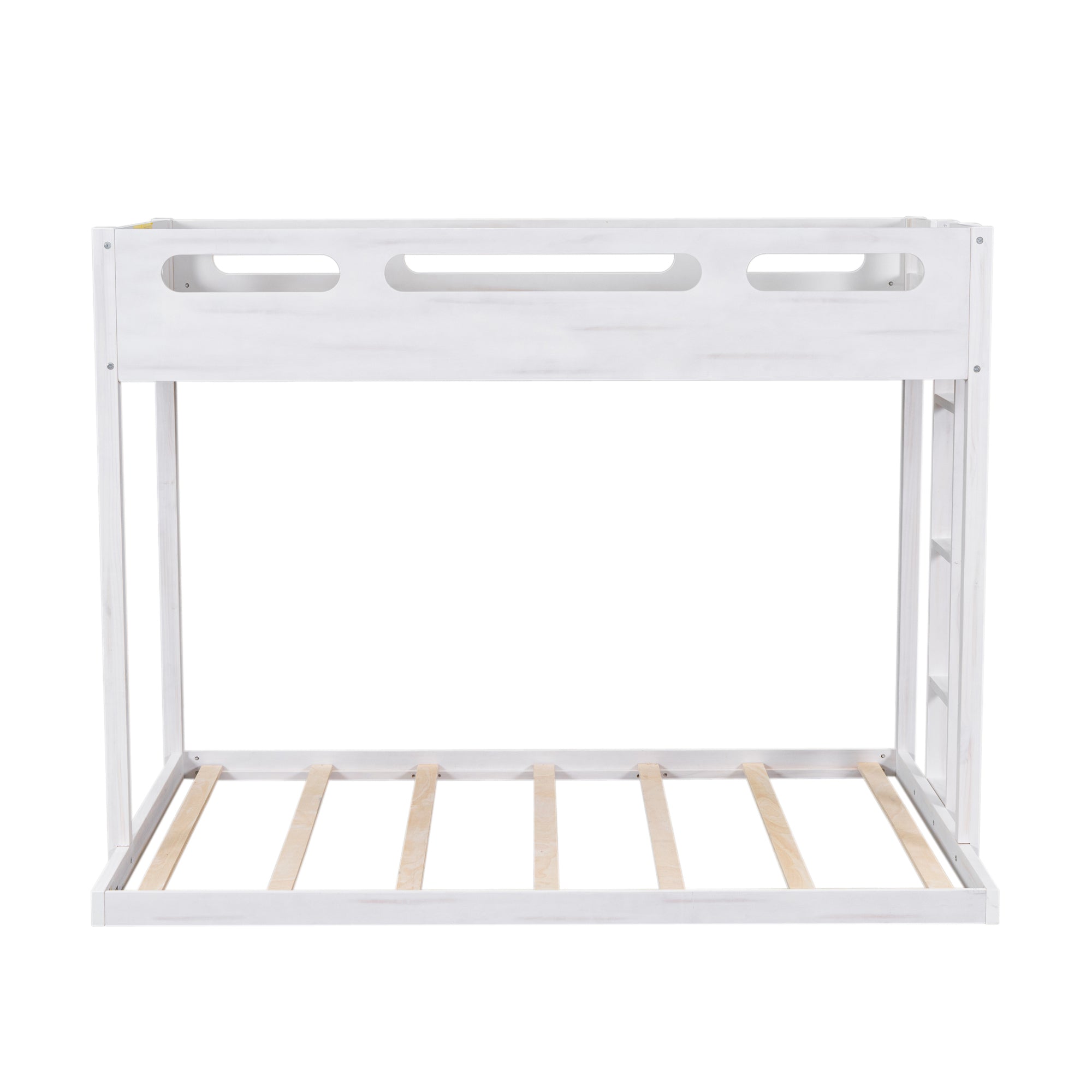Twin over Full Bunk Bed with Built-in Ladder,White - Atlantic Fine Furniture Melbourne FL