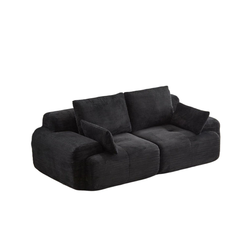 Compressed Sofa, 2 Seater Large Sectional Couches For Living Room - Black