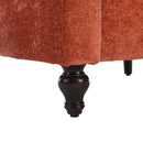 Modern Mid Century Wood Frame Armchair With Tufted Design