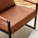 Classic Leather And Metal Frame Sofa, Ergonomically Designed, A Perfect Blend Of Modern And Industrial Styles