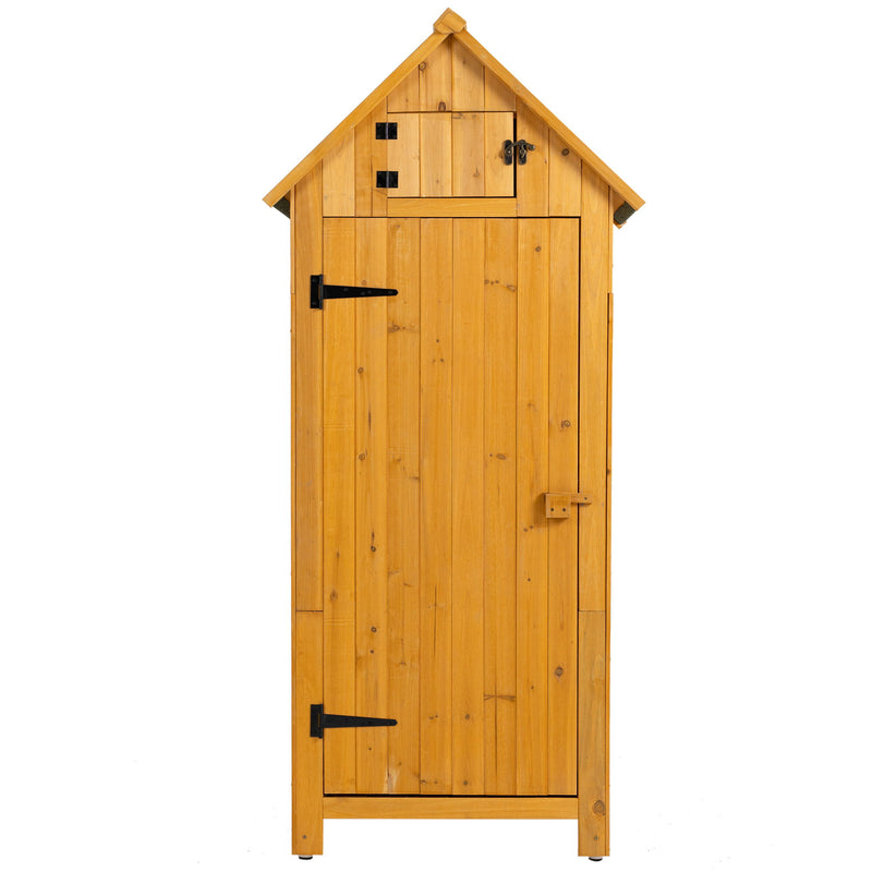 Outdoor Storage Cabinet Tool Shed Wooden Garden Shed - Natural