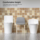 Elegant One Piece Toilet With Tornado Dual Flush, Siphonic S Trap 12", Soft Close Seat, Dual Flush, Ada Height, Glossy - Gloss White