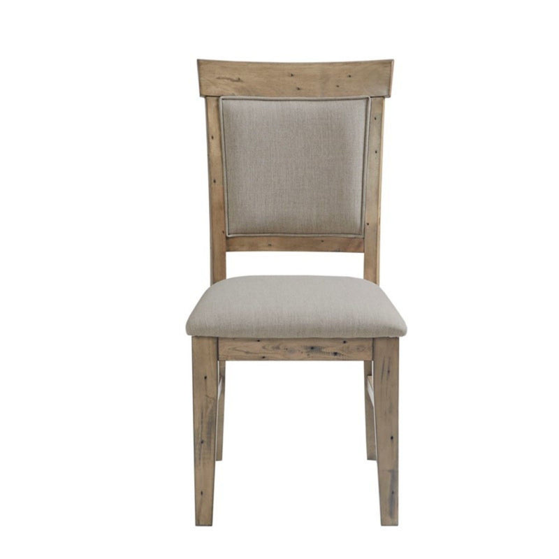 Dining Side Chair With Cushioned Seats And Backs (Set of 2) - Cream / Gray