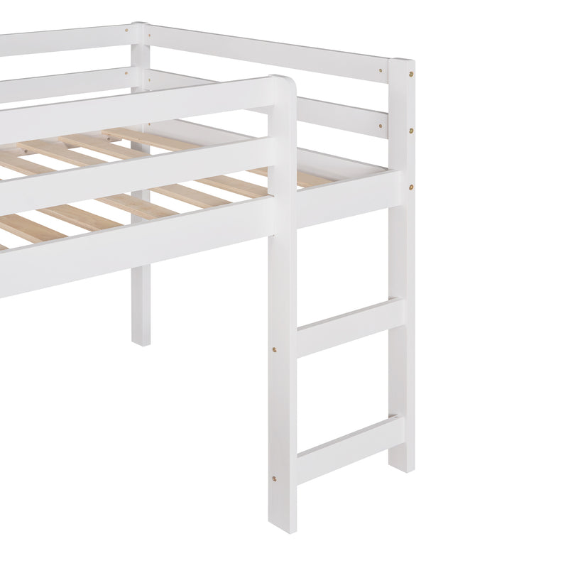 Loft Bed with Slide, Multifunctional Design, Twin (White)(OLD SKU: WF191904AAK)