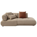 Carrick - Sectional Sofa With 6 Pillows - Beige Sandwich Mesh Fabric