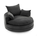 360° Swivel Accent Barrel Chair With Dual Layer Cushion And 3 Removable Pillows