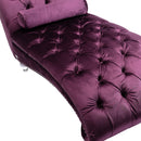 Velvet Chaise Lounge Indoor, Button Tufted Upholstered Chaise Lounge Chair With Pillow