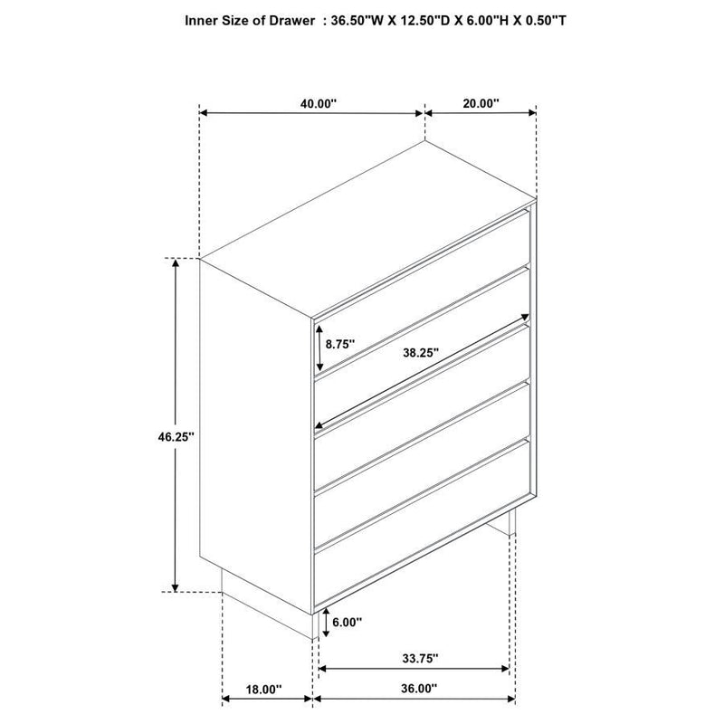 Glenwood - 4-Drawer Chest Of Drawers - Warm Brown