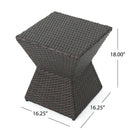Outdoor Wicker End Table - Brown Multi