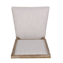 French Country Style Dining Chair With Upholstered Seating And Fluted Legs