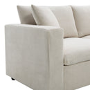 Modern Sectional Sofa With Throw Pillows, Cloud L Shaped Couch Set With Wide 4 Seat Comfy Couch Set With Movable Ottoman