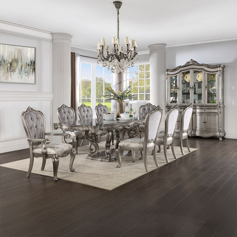 Ariadne - Dining Table With Pedestal - Antique Platinum