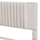 Upholstered Platform Bed With Drawers, Classic Headboard Design