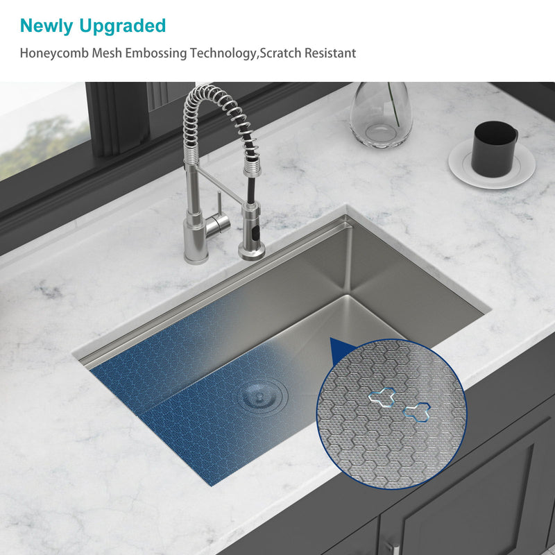 Undermount Workstation Kitchen Sink Stainless Steel Single Bowl