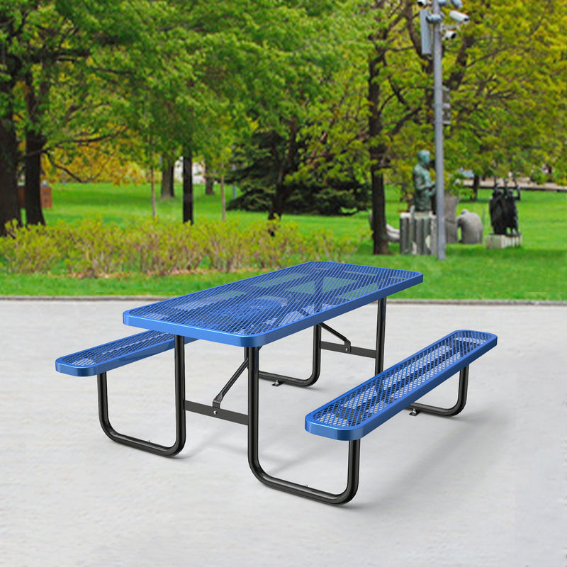 Expanded Rectangular Picnic Metal Table