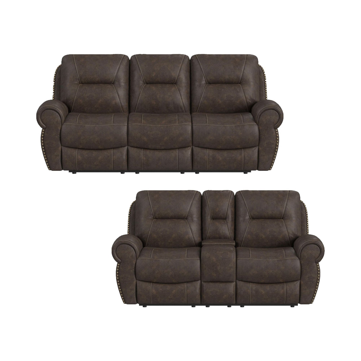 Topeka Living Room Set in Dark Brown by Elements International, view 2