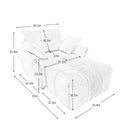 Ergonomic Single Seater Sofa With Ottoman, High Resilience Support Cushions