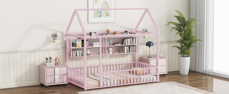 House Frame With Fence And Shelves