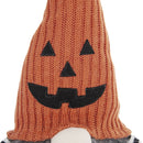 Sitting Gnome With Knit Hat, For Halloween Decor - Black / Orange / White