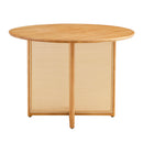 Chinese Countryside Retro Solid Wood Round Table, Simple Modern Imitation Rattan Table - Wood