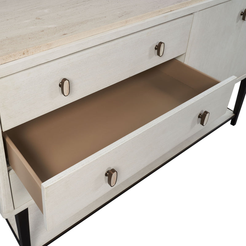 Server With Metal Base - White