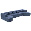 Upholstered Sofa Free Combined Sofa Couch With 2 Chaise Lounge And Five Back Pillows For Living Room