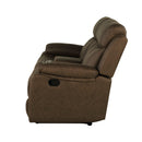 Brenda - Console Reclining Loveseat With Manual Recline Function - Brown