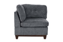 Ash Grey Chenille Fabric Modular Sofa Set 6pc Set Living Room Furniture Couch Sofa Loveseat 4x Corner Wedge 1x Armless Chair and 1x Ottoman Tufted Back