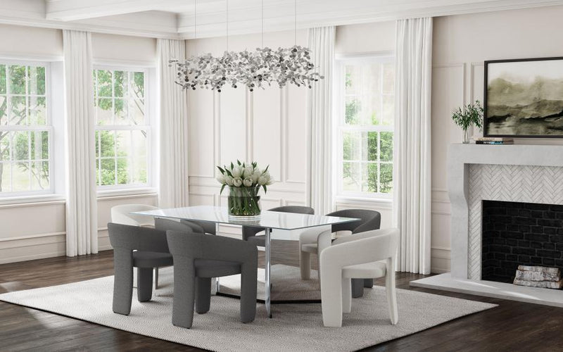 Emery - Rectangular Mirrored Dining Table - Silver