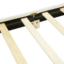 Twin Size Upholstered Platform Bed with Cloud-Shaped Headboard and Embedded Light Stripe, Velvet, Beige