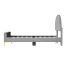 Upholstered Platform Bed With Classic Semi-Circle Shaped Headboard