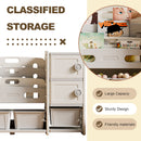 Kids Toy Storage Organizer With 8 Removable Toy Bins, 4 Tier Bookshelf, And 2 Cabinet Storage - Gray / Ivory
