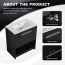 Modern Bathroom Vanity With Ceramic Sink, Freestanding Cabinet, Soft Closing Doors