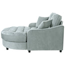 Modern Chaise Lounge Upholstered Sofa Couch With Tufted Seat And Detachable Pillows For Living Room