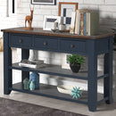 49'' Rectangular Solid 3 Drawer 2 Shelf Console Table - Blue