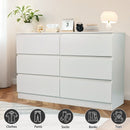 6 Drawer Dresser With Spacious Countertop And Concealed Handles