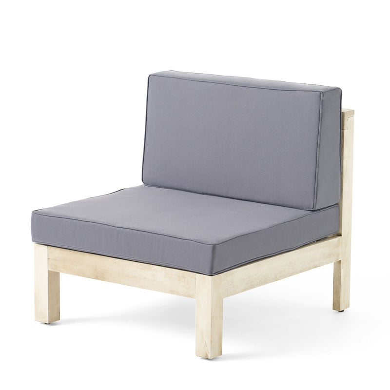 Brava - X Back 2 Seater Sectional Loveseat With Coffee Table