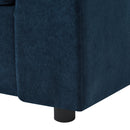 Modern Style Armchair Chaise Lounge Sofa Couch With Movable Storage Ottoman, USB Ports, Cup Holders, Phone Holder, Side Pockets