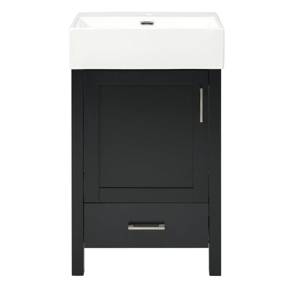 Bathroom Vanity With Sink, Frame And Drawer - Black