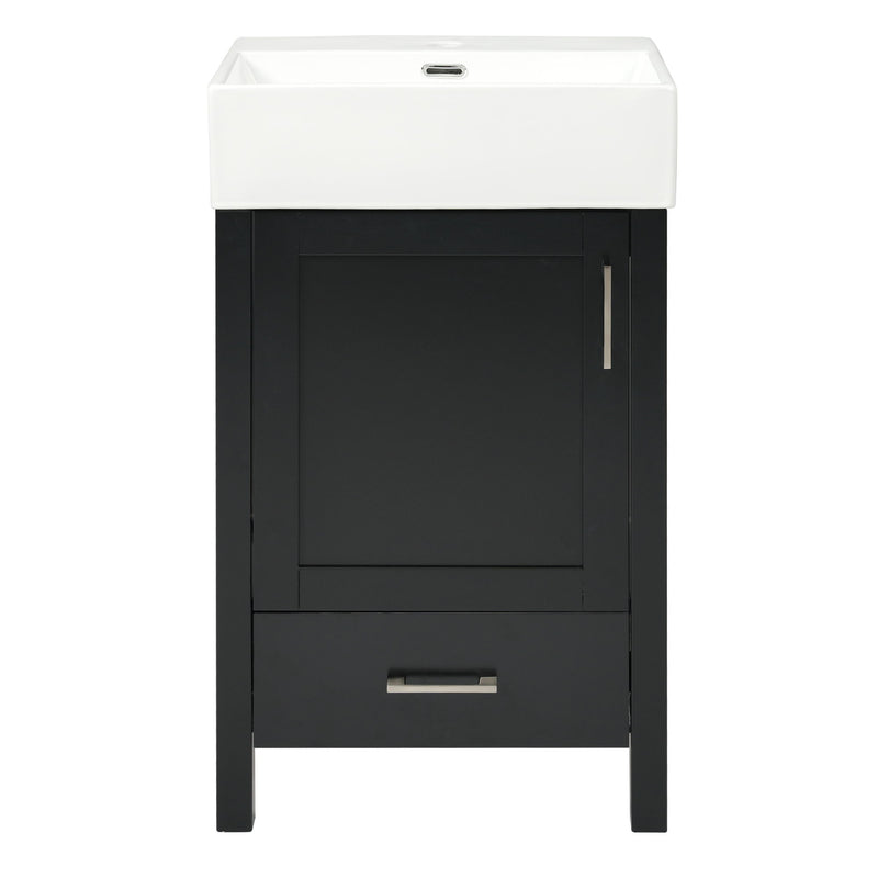 Bathroom Vanity With Sink, Frame And Drawer - Black