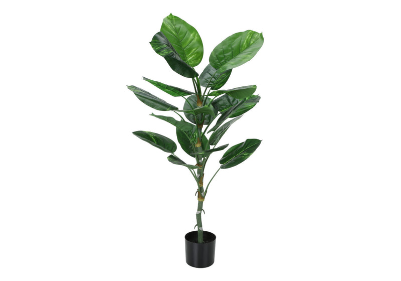 Artificial Plant, 54" Tall, Dieffenbachia Tree, Indoor, Faux, Fake, Floor, Greenery, Potted, Real Touch, Decorative - Green / Black