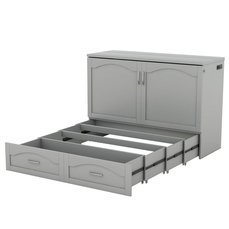 Murphy Wall Bed With Drawer And A Set Of Sockets & USB Ports, Pulley Structure Design
