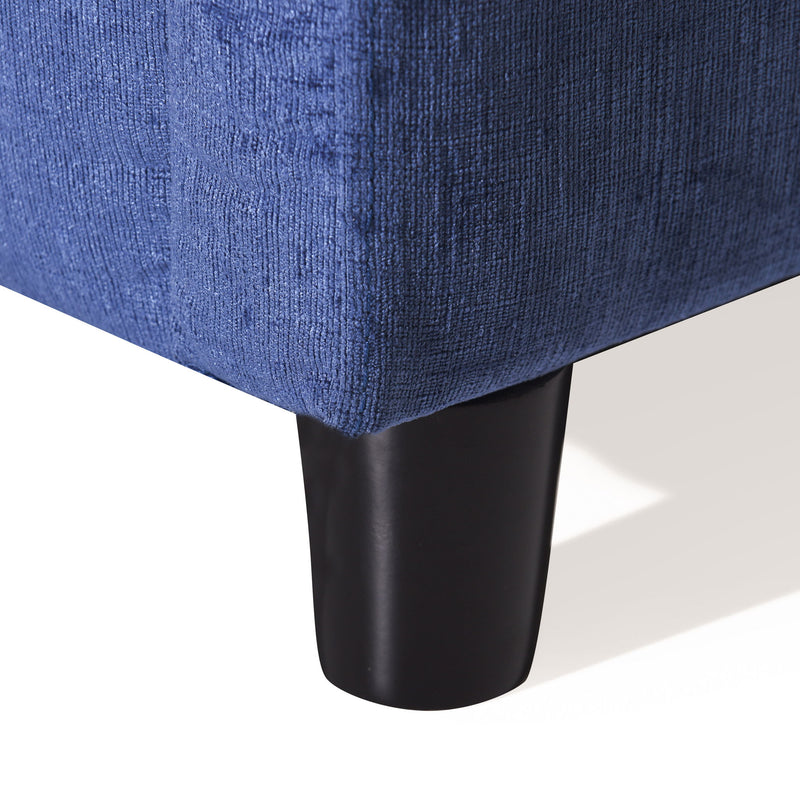 Modern Club Chair With Textured Upholstery And Pillow Accents - Navy Blue