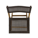 Bistro Foldable Chair With Wicker Backrest