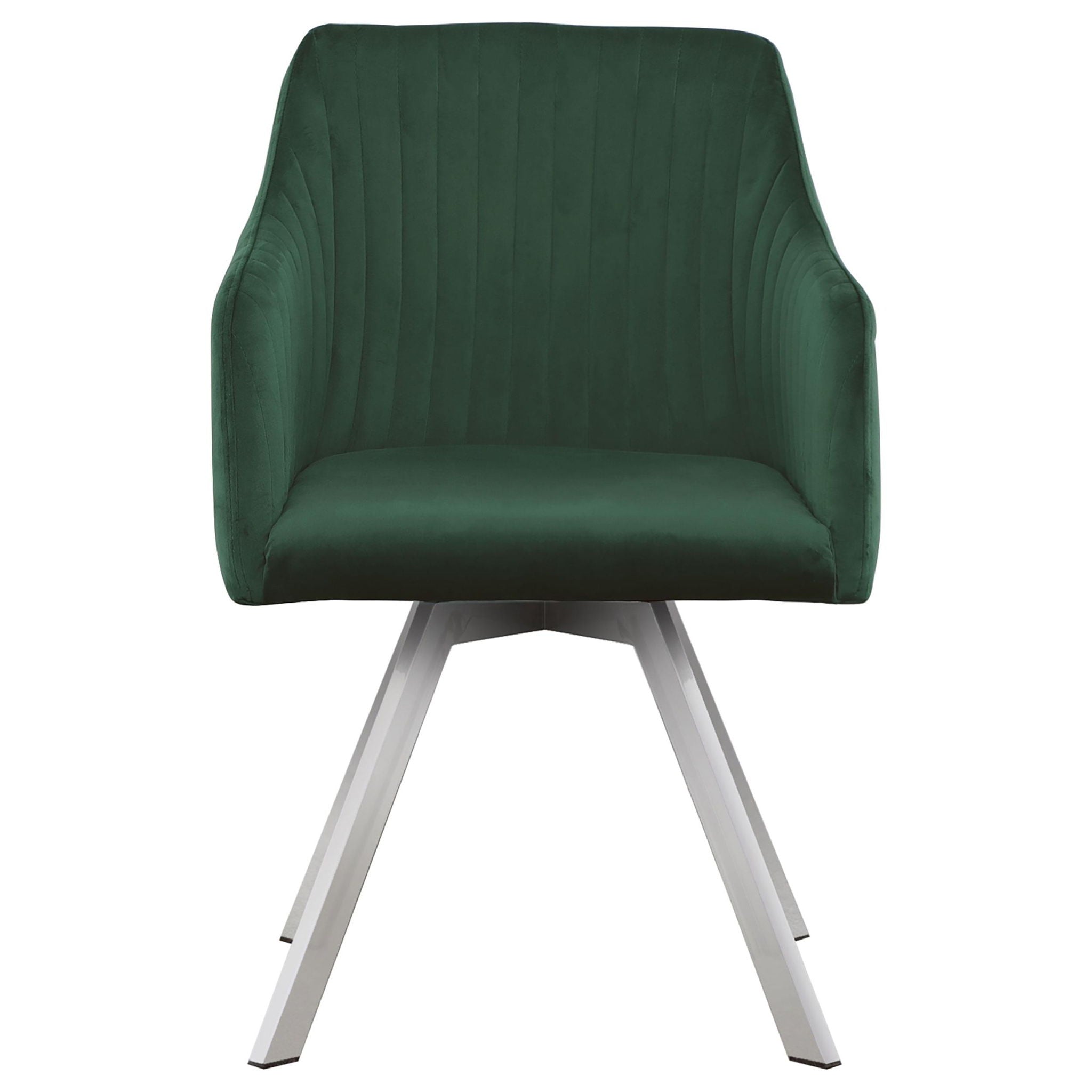 Arika Velvet Upholstered Swivel Dining Arm Chair Green - Atlantic Fine Furniture Melbourne FL