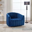 Upholstered Oversized 360° Swivel Accent Barrel Chair And Half Cozy Sofa With 3 Pillows